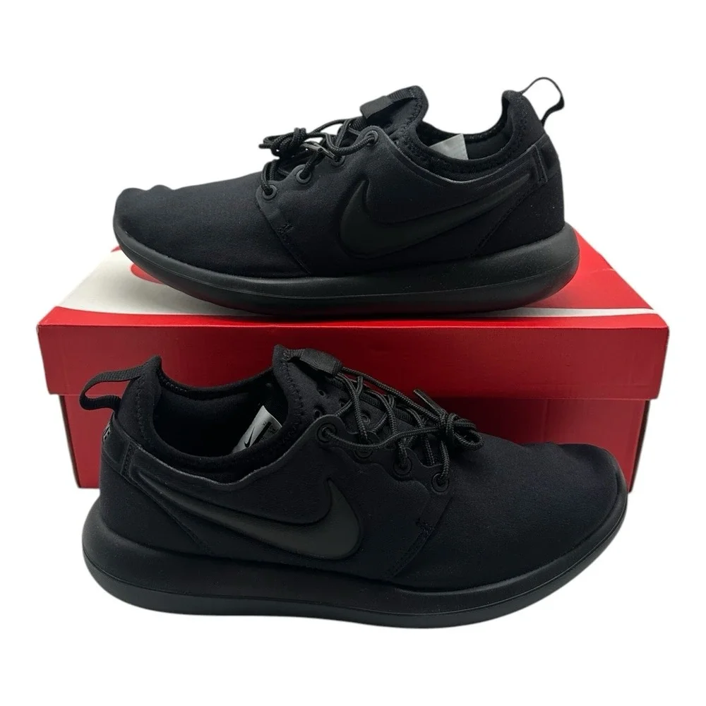 Nike Roshe Two GS Running Shoes Size Youth 6.5 Womens 8 Black Sneaker 844653-001